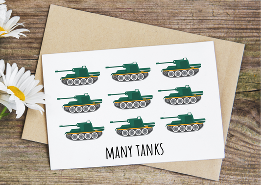 Many tanks, thank you card