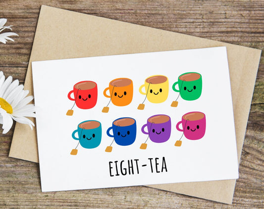 Eight-Tea, 80th birthday card