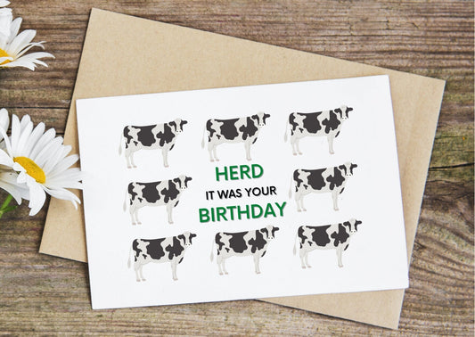 Herd it was Your Birthday cow birthday card