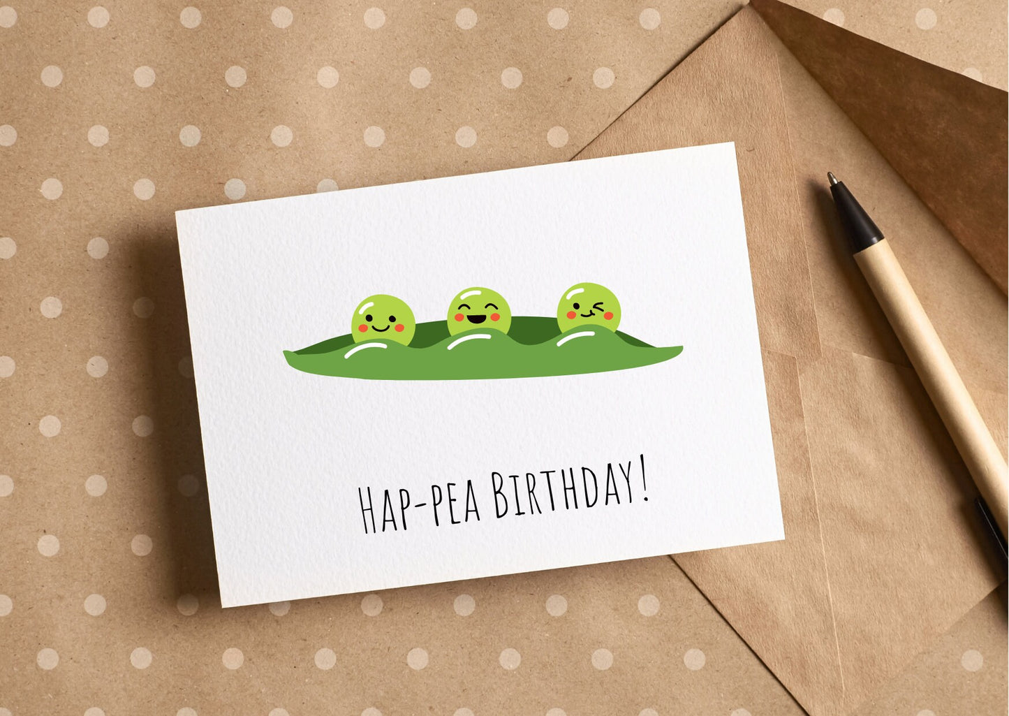 Hap-pea birthday greetings card