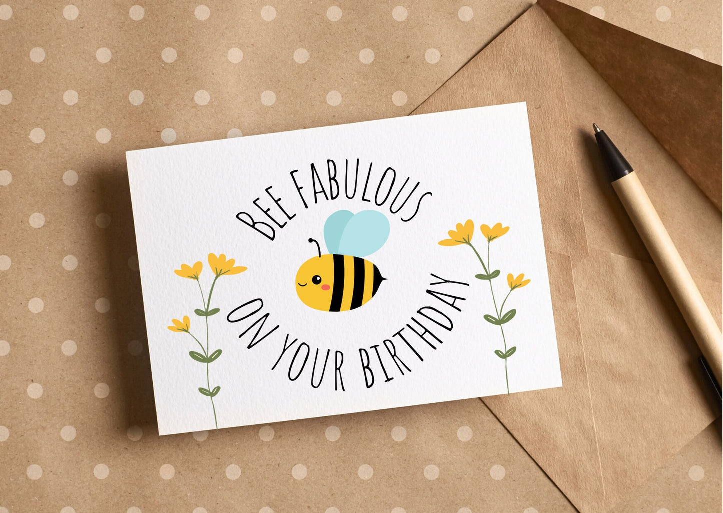 Bee fabulous birthday card