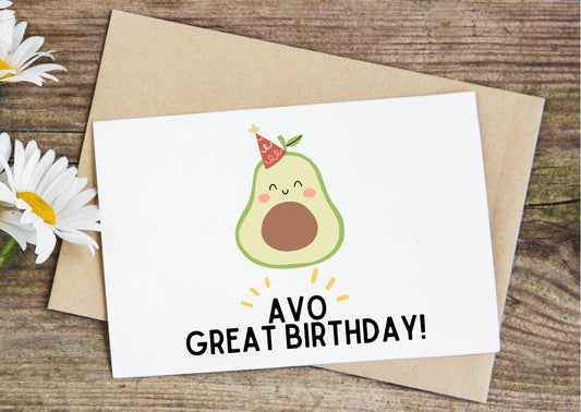 Avocado birthday card