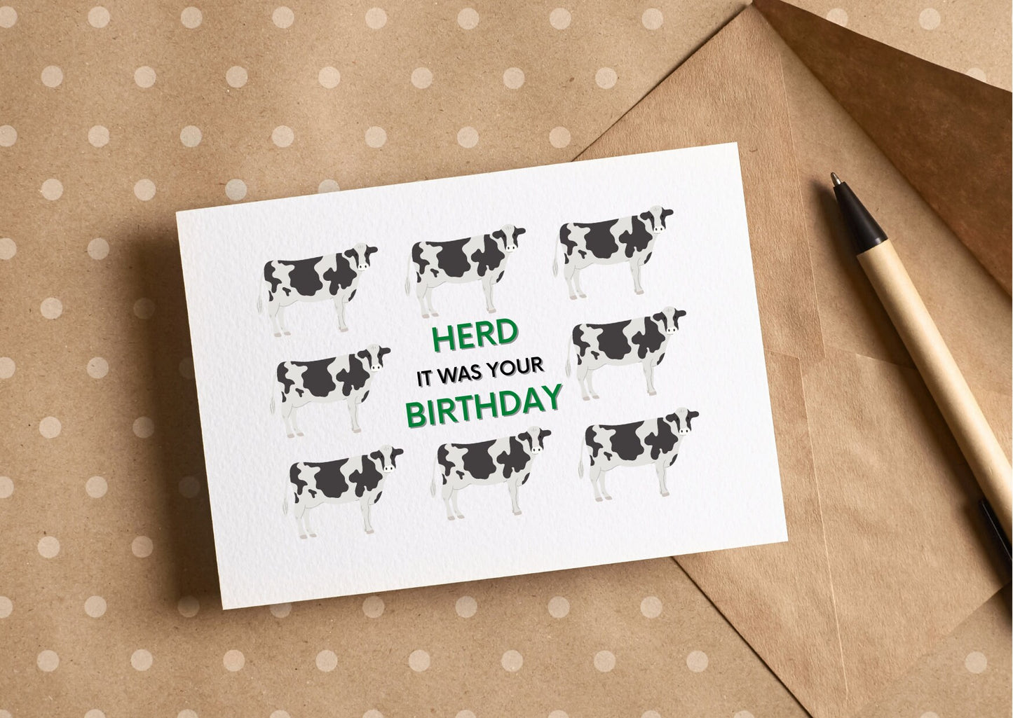 Herd it was Your Birthday cow birthday card