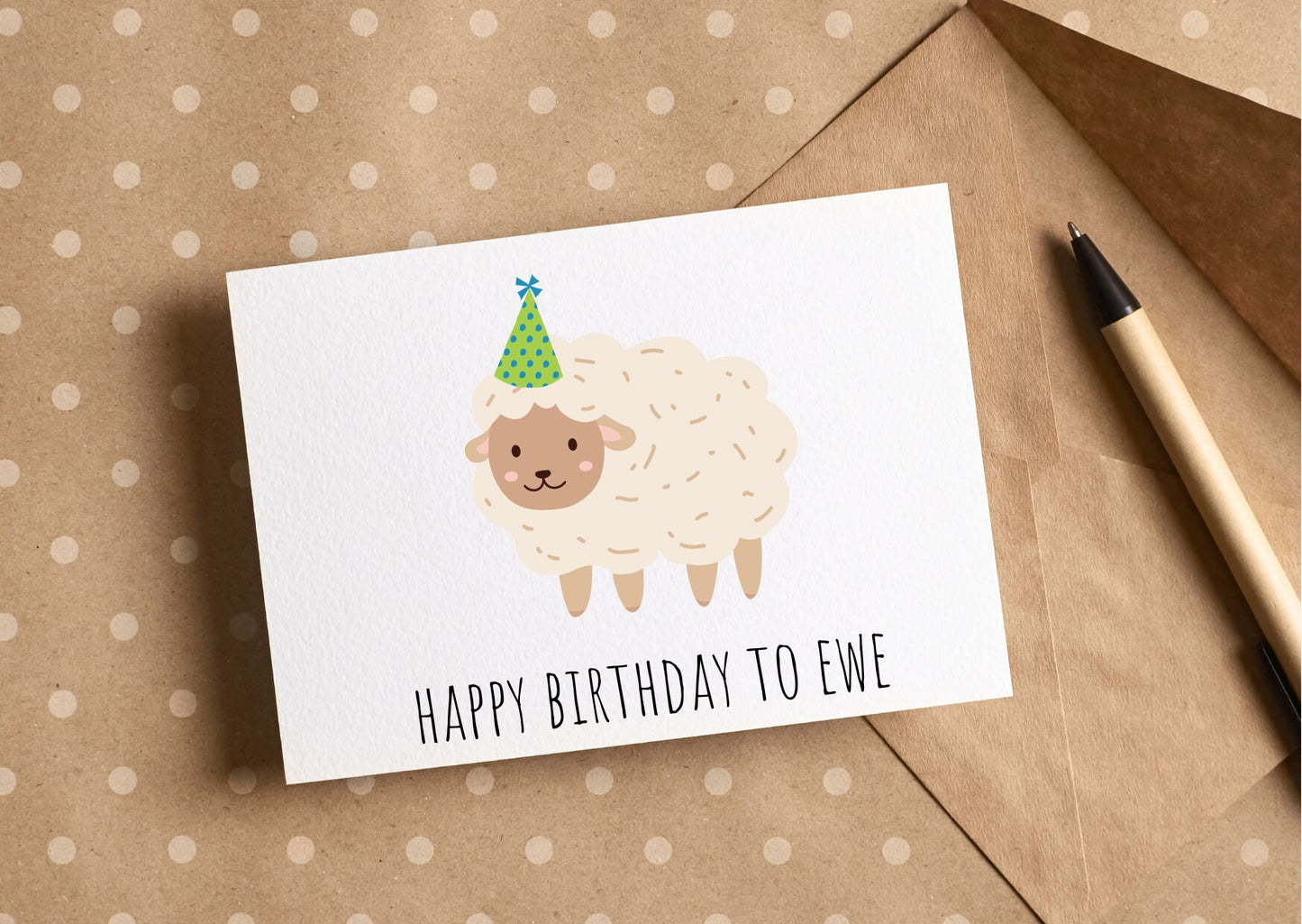 Happy birthday to ewe, sheep birthday card