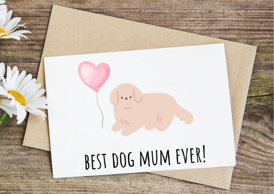 Best dog mum, mother's day card