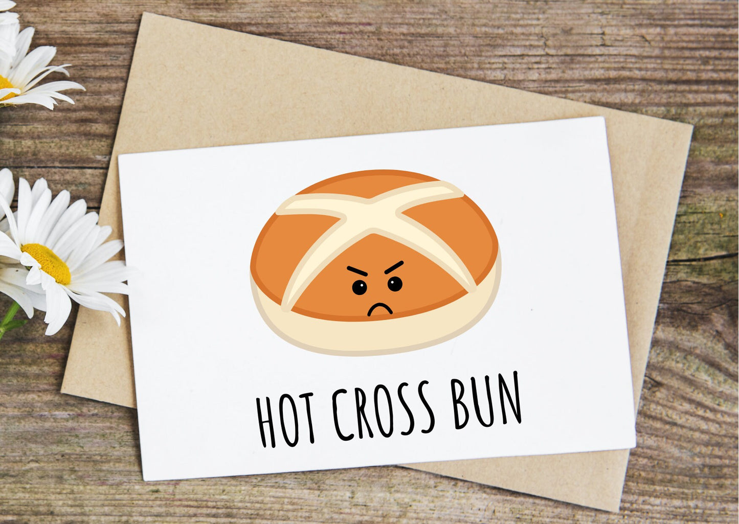 Hot cross bun, easter card