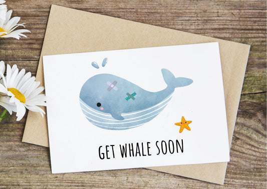 Get whale soon, get well soon card