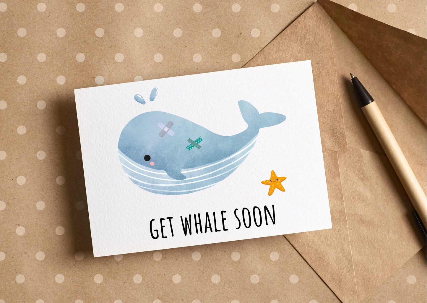 Get whale soon, get well soon card