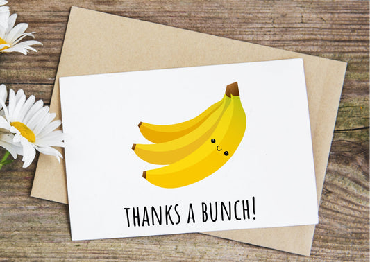 Thanks a bunch, banana thank you card