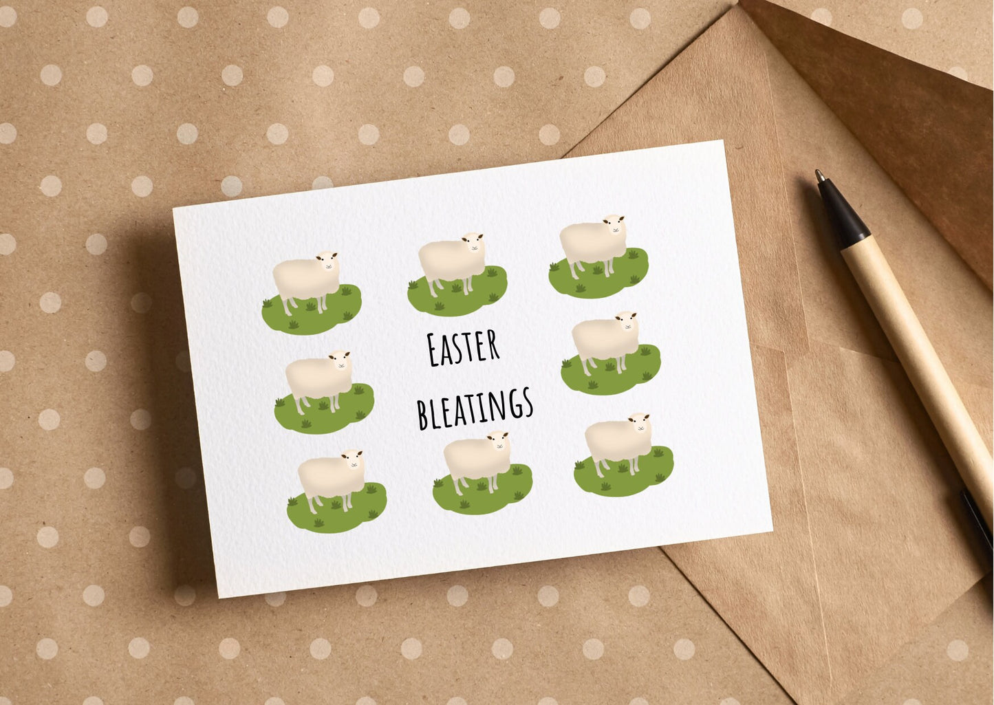 Easter bleatings, Easter card