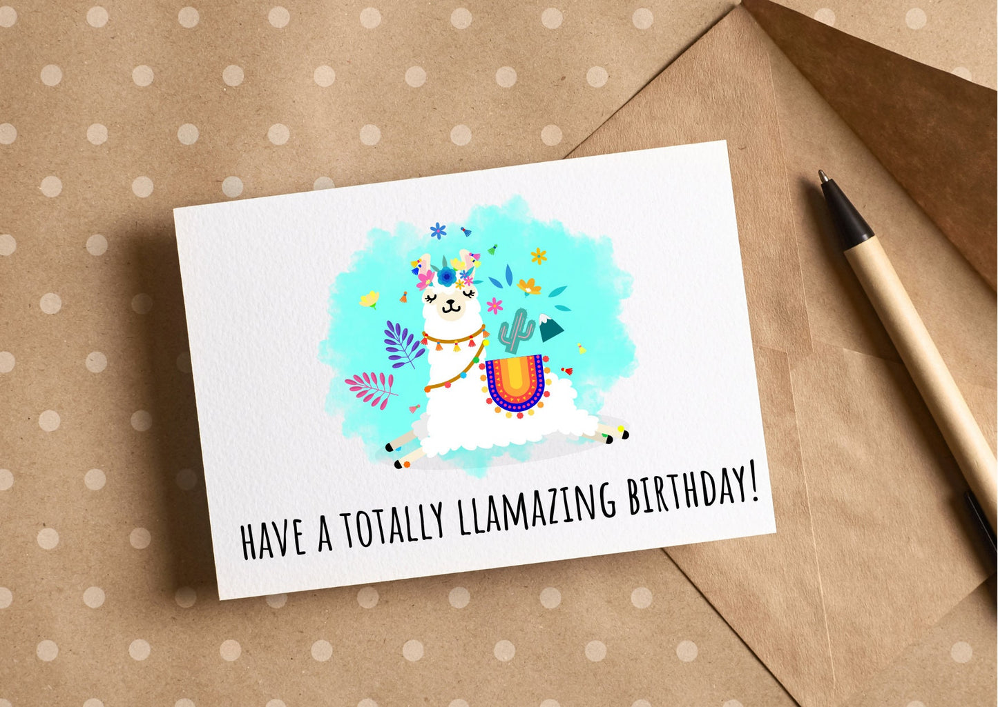 Llamazing birthday card