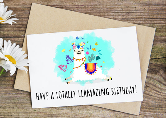 Llamazing birthday card