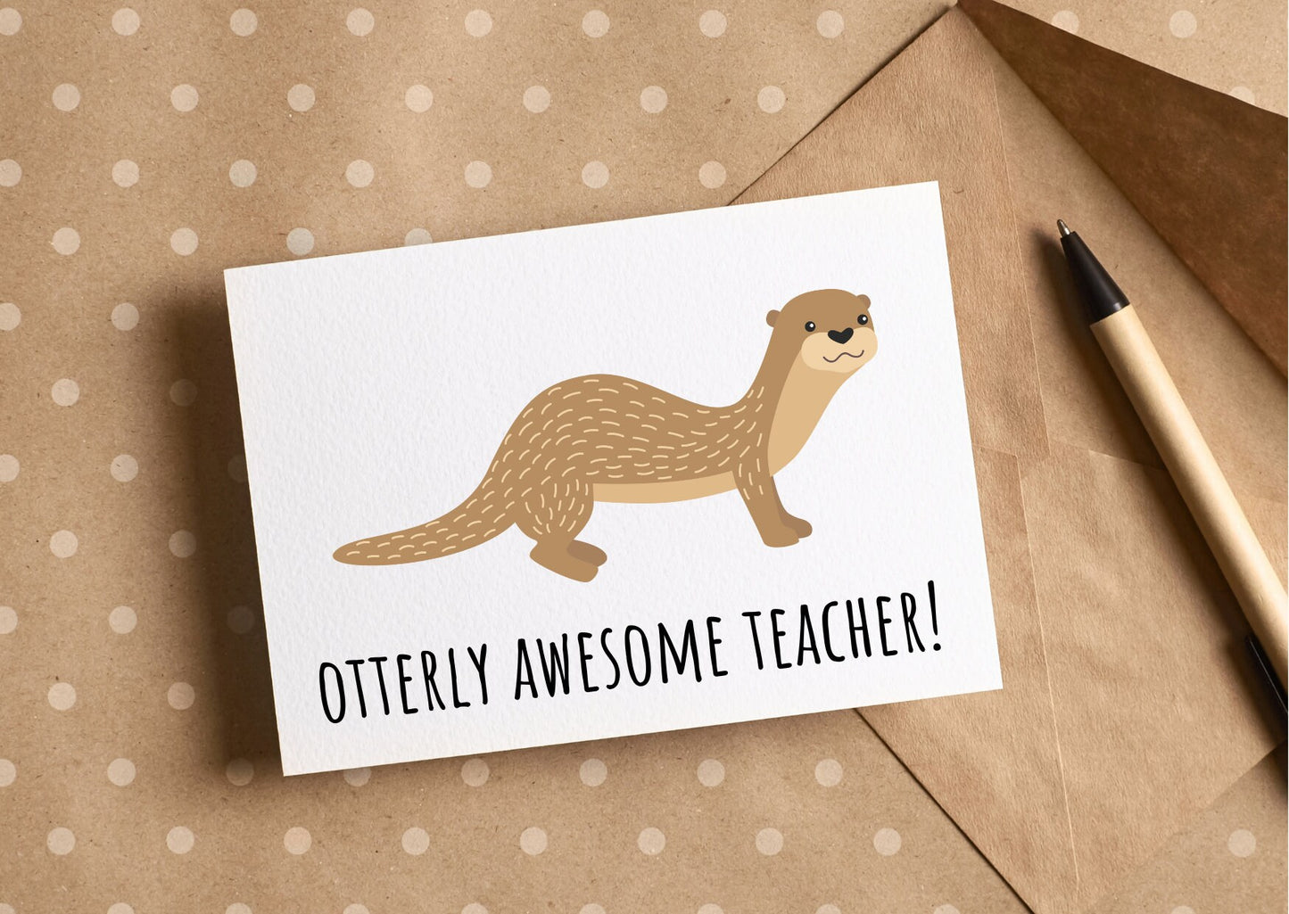 Otterly awesome, thank you teacher card