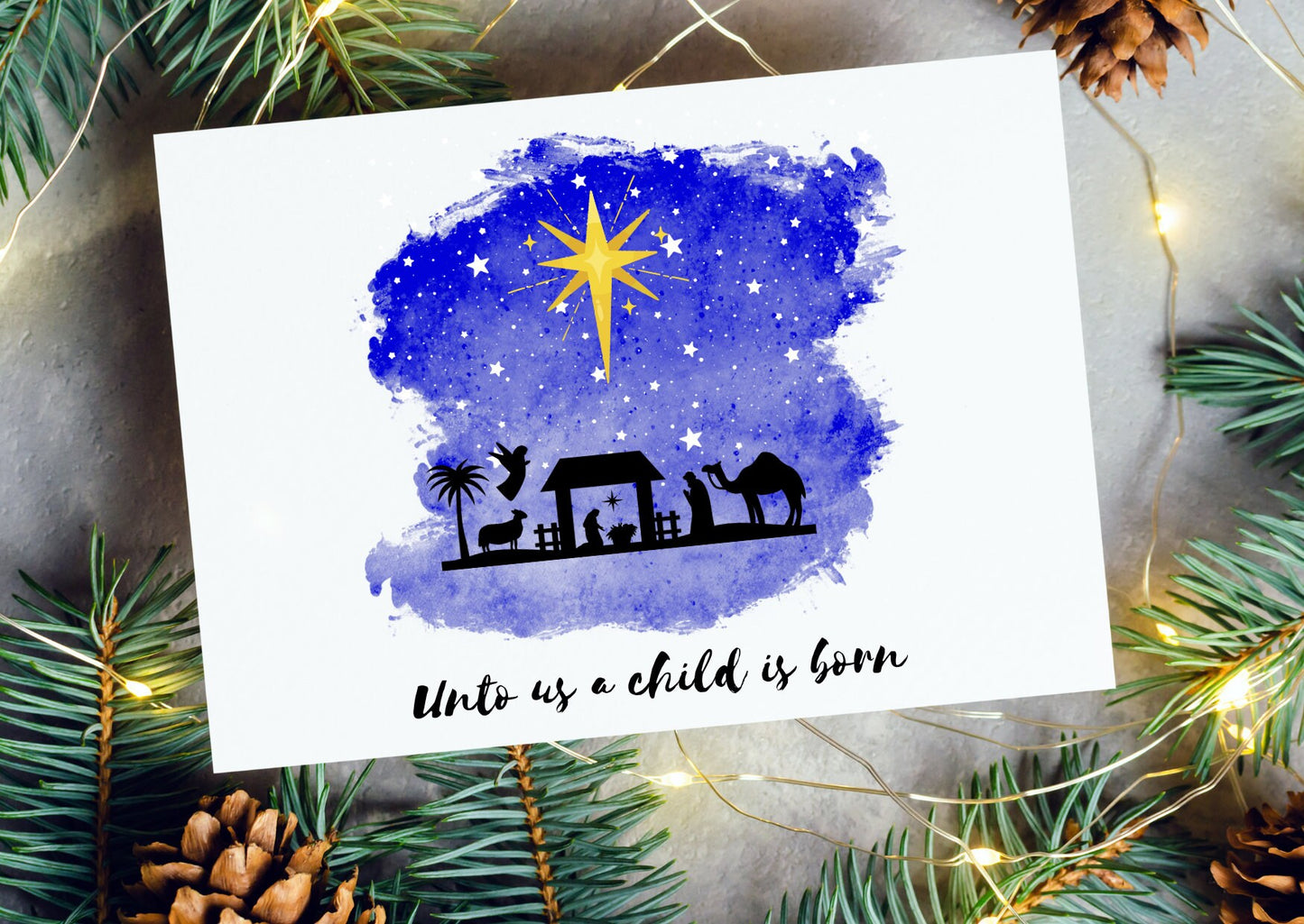 A child is born, Christian Christmas card