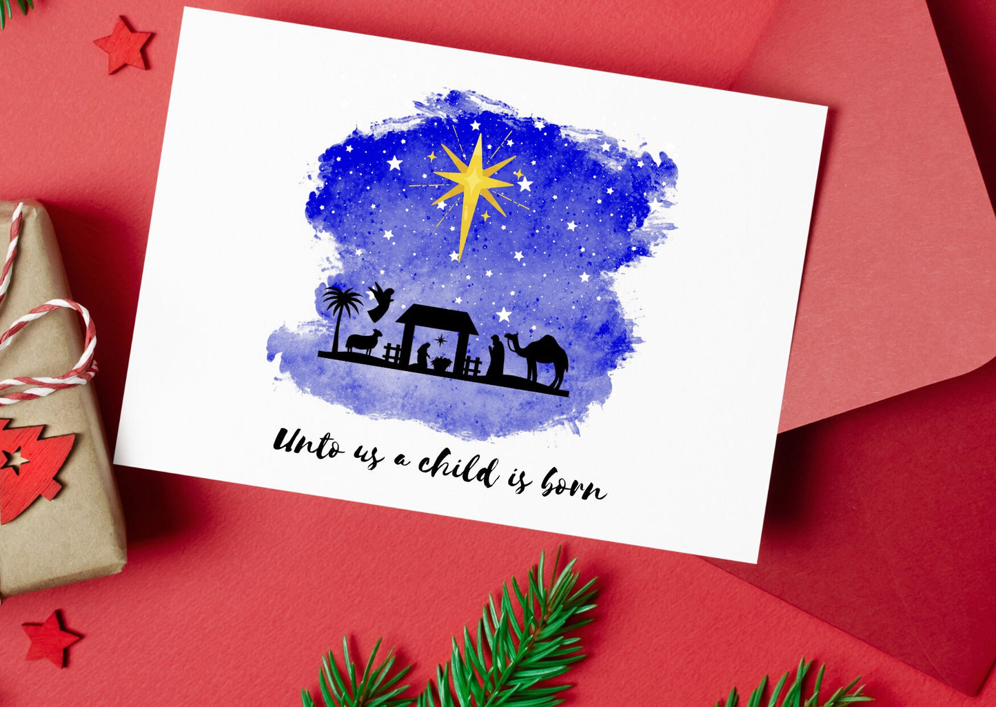 A child is born, Christian Christmas card