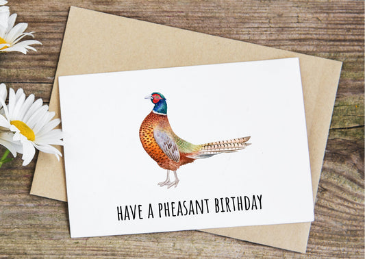 Pheasant birthday, bird birthday card