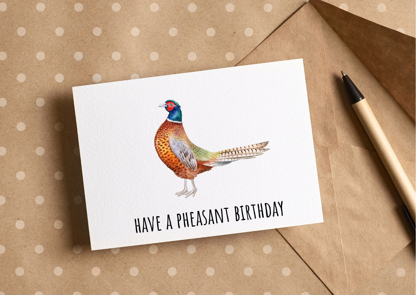 Pheasant birthday, bird birthday card