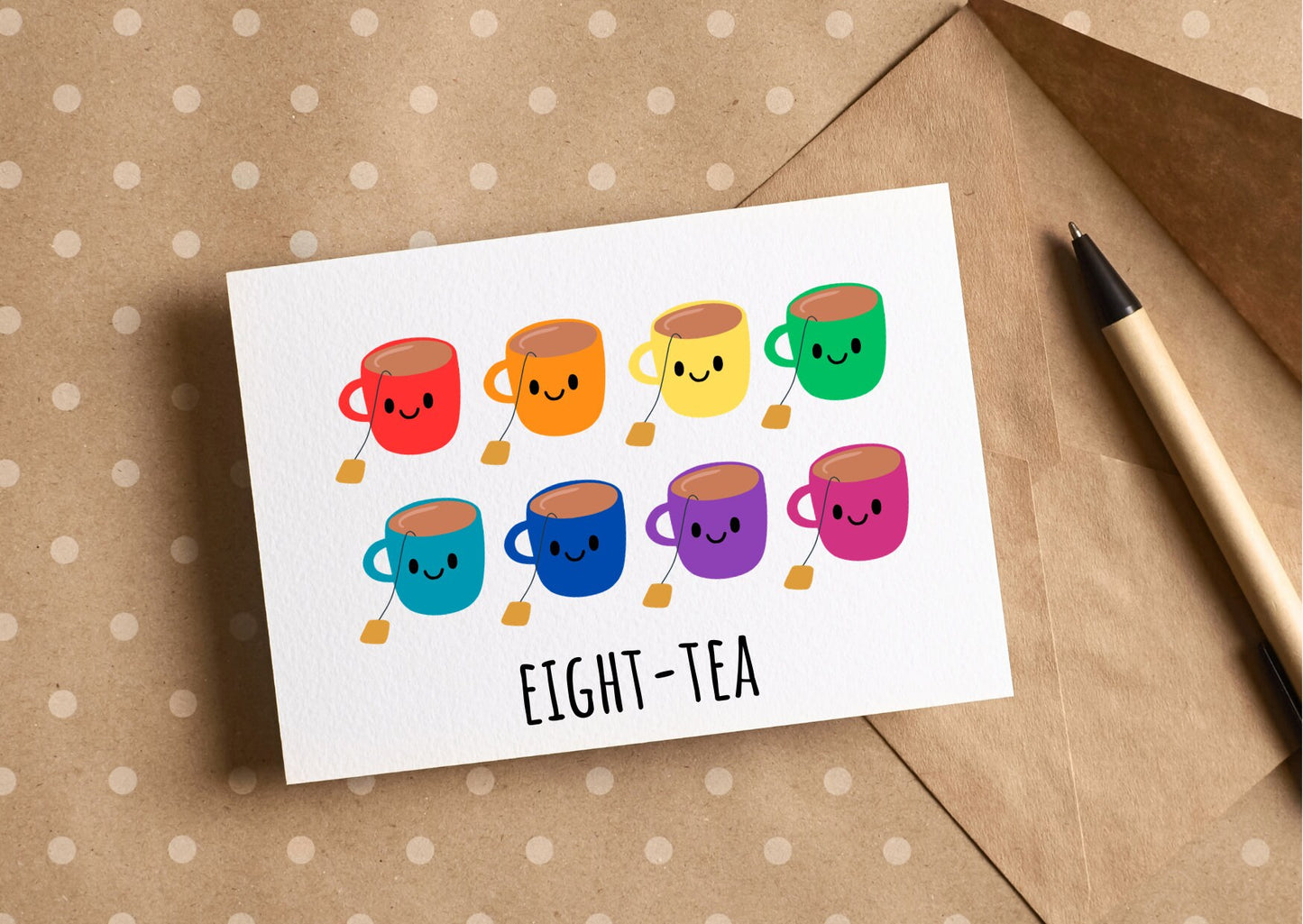 Eight-Tea, 80th birthday card